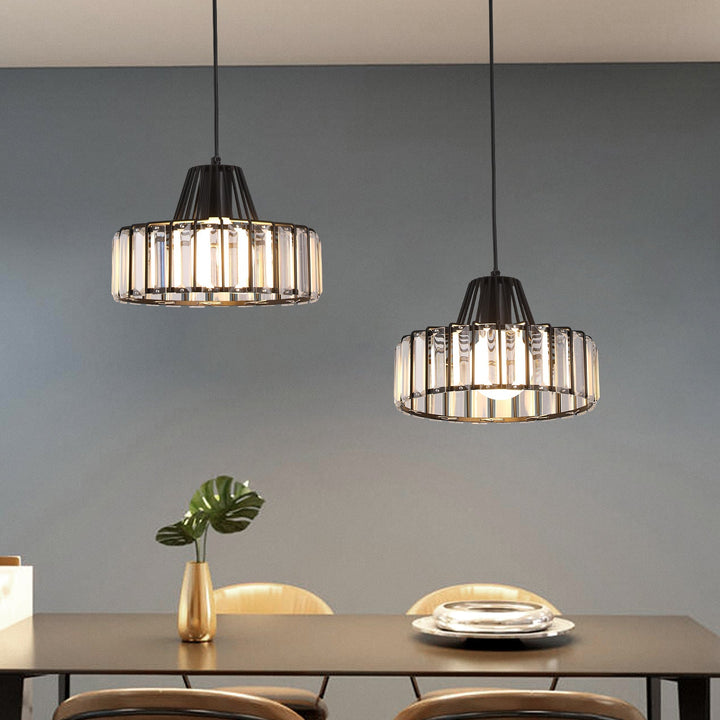Modern schwarze Kristall Pendelleuchte | Karnz
