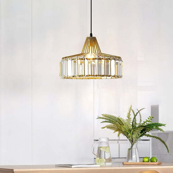 Modern schwarze Kristall Pendelleuchte | Karnz