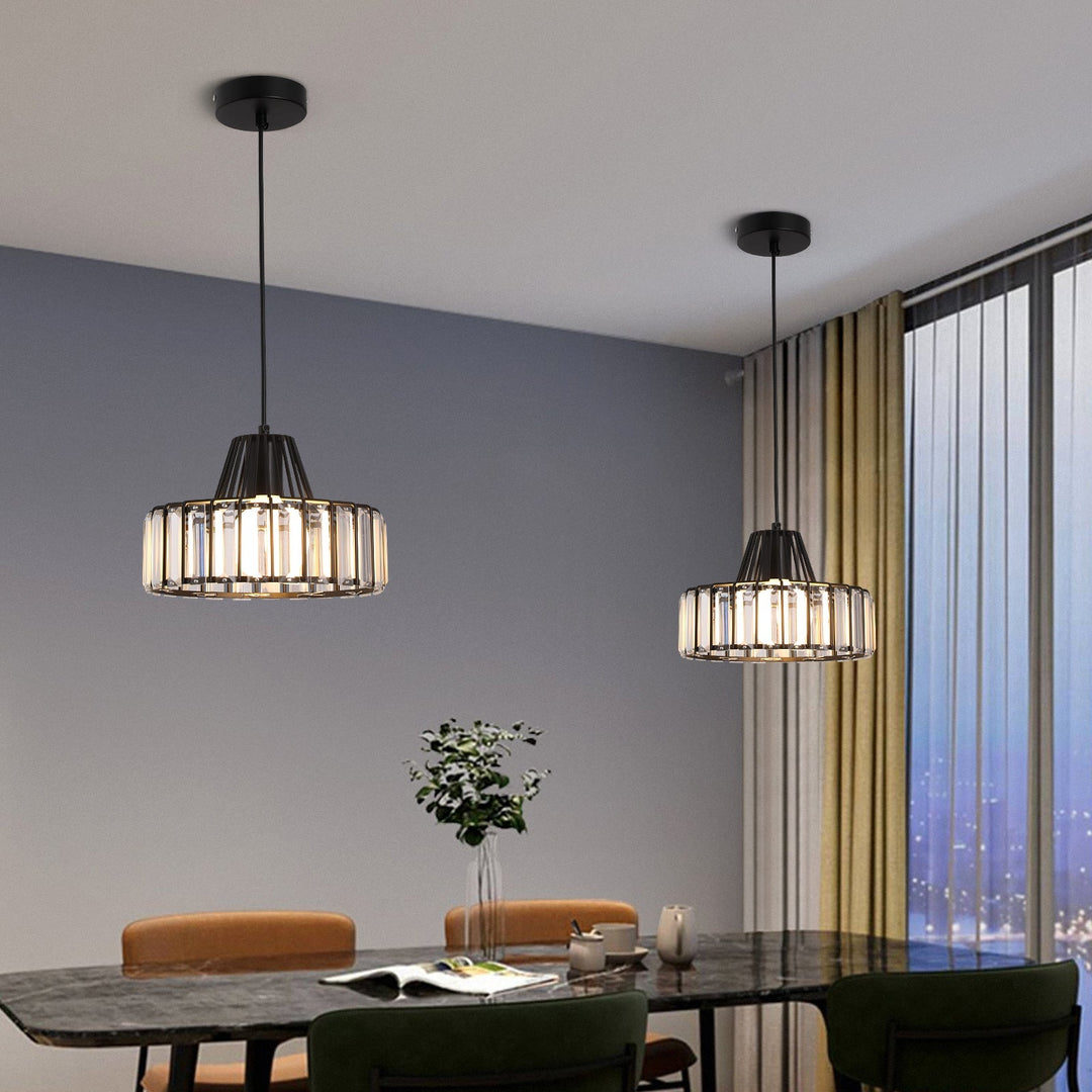 Modern schwarze Kristall Pendelleuchte | Karnz