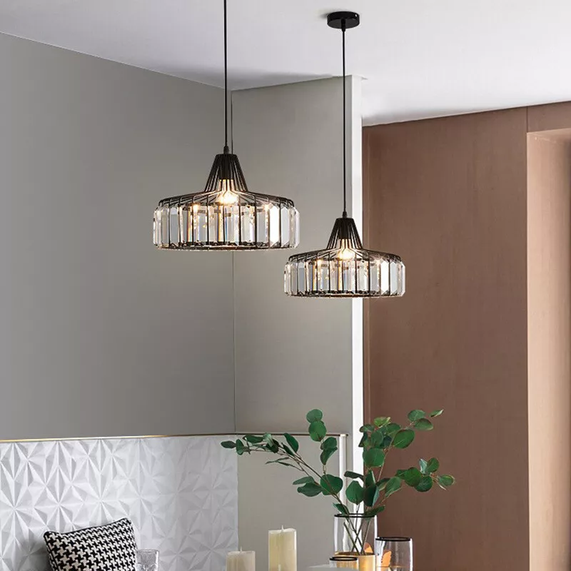 Modern schwarze Kristall Pendelleuchte | Karnz