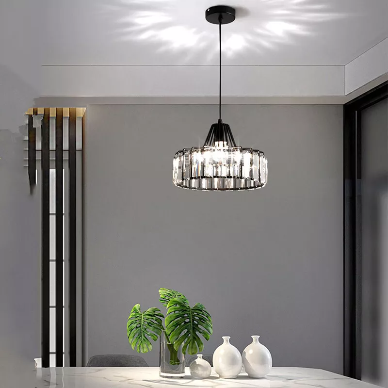 Modern schwarze Kristall Pendelleuchte | Karnz