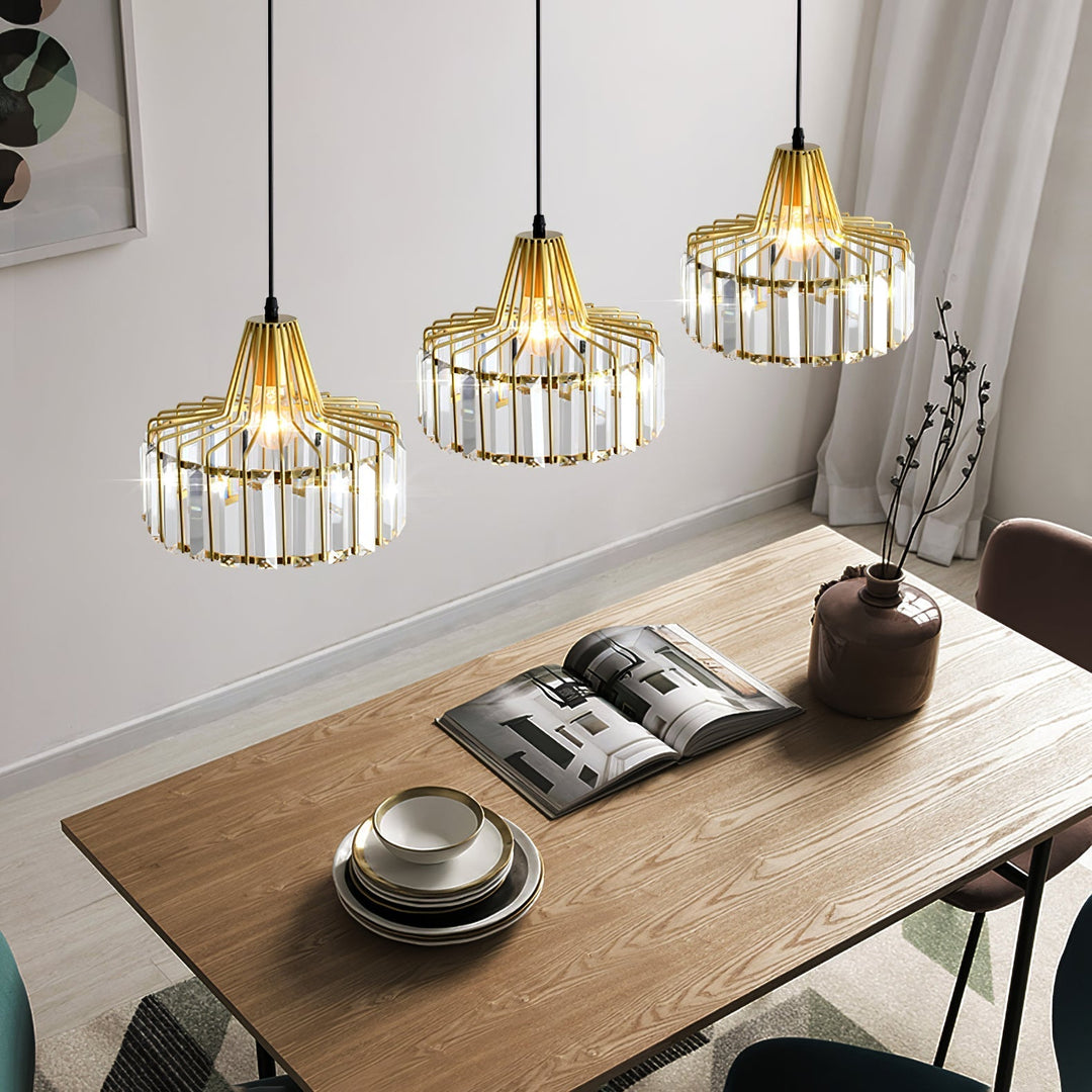 Modern schwarze Kristall Pendelleuchte | Karnz