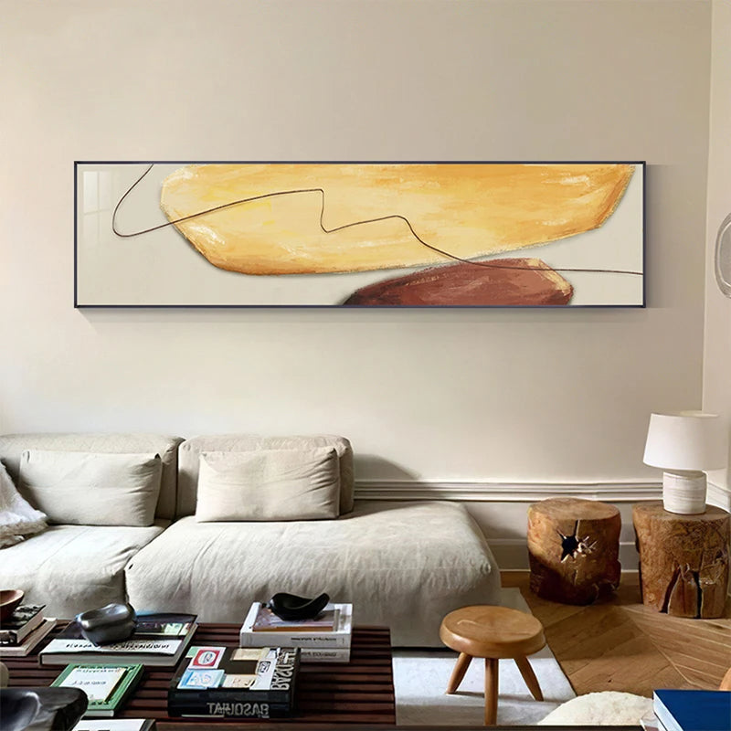 Zeitgenössische Farbform & Linie Abstrakte Wandkunst Fine Art Leinwanddrucke Breitformatbilder Für Schlafzimmer Über Dem Bett Kunst Für Über Der Couch | Karnz