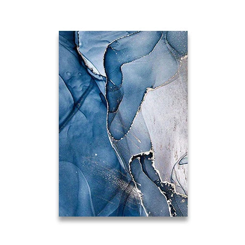 Moderne exotische flüssige blaue Marmorprint florale Wandkunst feine Kunst Leinwanddrucke nordische abstrakte Bilder für Wohnzimmer Hotelzimmer Kunst Dekor