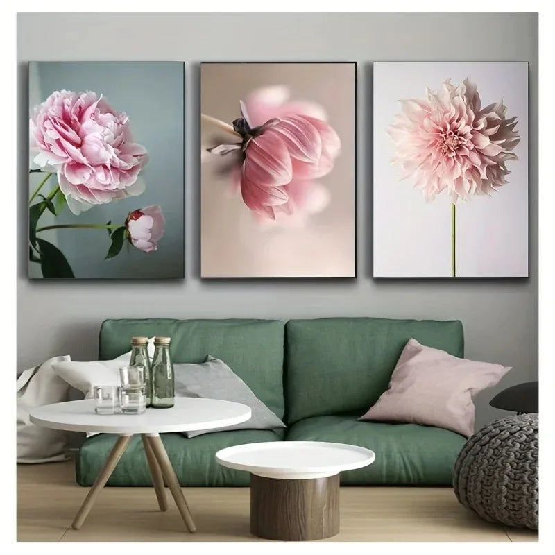 Moderne Florale Rosa Blüten Wandkunst Fine Art Leinwanddrucke Elegante Botanische Bilder Für Wohnzimmer Schlafzimmer Hotelzimmer Kunst Dekor