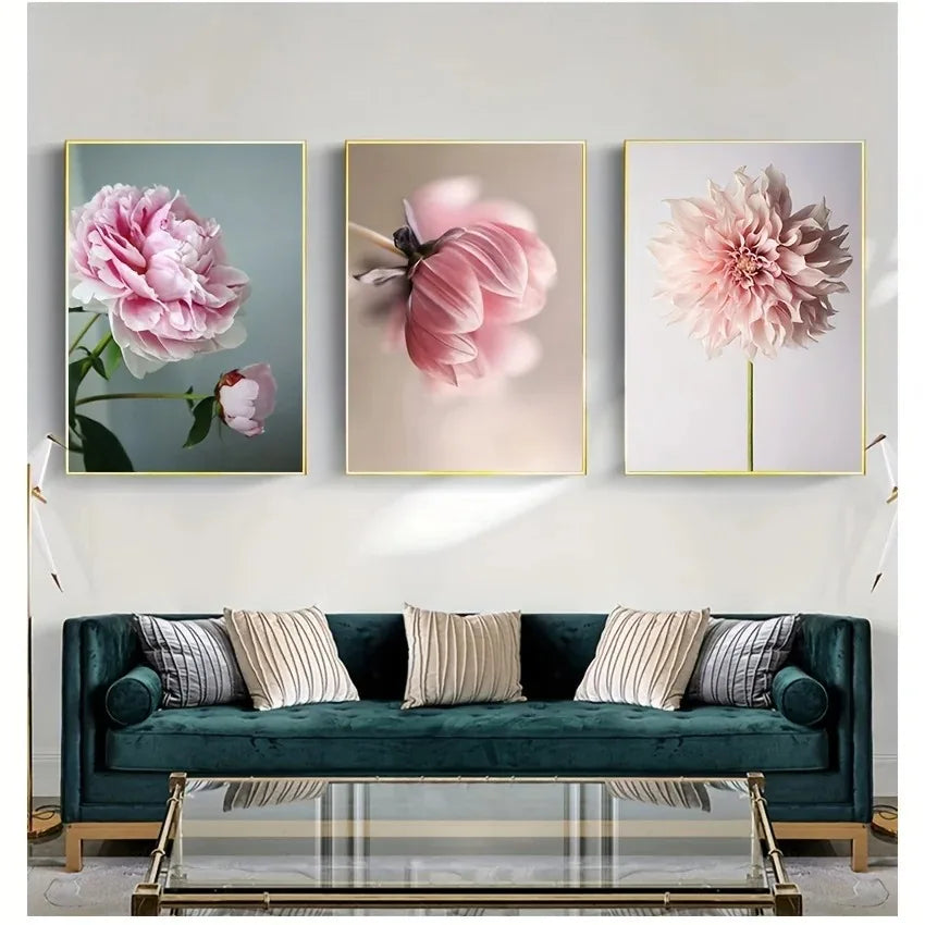 Moderne Florale Rosa Blüten Wandkunst Fine Art Leinwanddrucke Elegante Botanische Bilder Für Wohnzimmer Schlafzimmer Hotelzimmer Kunst Dekor