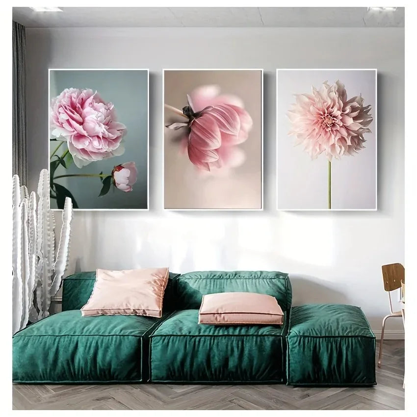 Moderne Florale Rosa Blüten Wandkunst Fine Art Leinwanddrucke Elegante Botanische Bilder Für Wohnzimmer Schlafzimmer Hotelzimmer Kunst Dekor