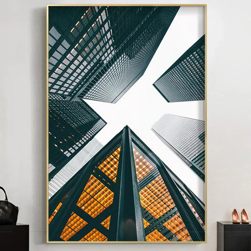 Moderne geometrische architektonische Wandkunst Fine Art Leinwanddrucke schwarze graue orange abstrakte Bilder für Wohnzimmer Studio Home Office Kunstdekoration