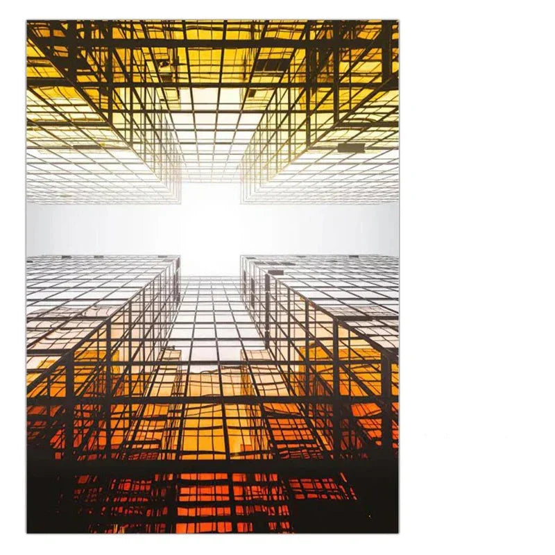 Moderne geometrische architektonische Wandkunst Fine Art Leinwanddrucke schwarze graue orange abstrakte Bilder für Wohnzimmer Studio Home Office Kunstdekoration