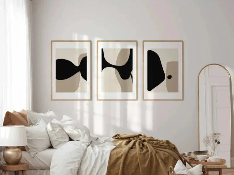 Moderne Schwarze Beige Formschöne Abstrakte Wandkunst Feine Kunst Leinwanddrucke Bilder Für Wohnzimmer Schlafzimmer Kunst Für Zeitgenössische Innenräume