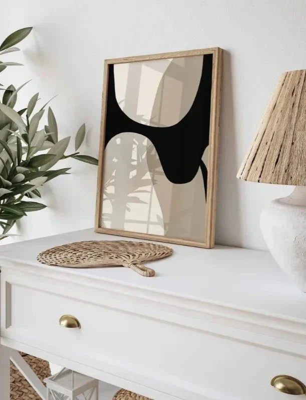 Moderne Schwarze Beige Figure Abstract Wandkunst Fine Art Leinwanddrucke Bilder Für Wohnzimmer Schlafzimmer Kunst Für Zeitgenössische Innenräume | Karnz