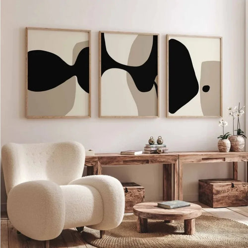 Moderne Schwarze Beige Formschöne Abstrakte Wandkunst Feine Kunst Leinwanddrucke Bilder Für Wohnzimmer Schlafzimmer Kunst Für Zeitgenössische Innenräume