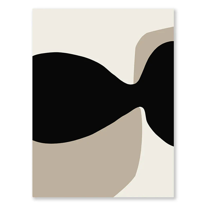 Moderne Schwarze Beige Figure Abstract Wandkunst Fine Art Leinwanddrucke Bilder Für Wohnzimmer Schlafzimmer Kunst Für Zeitgenössische Innenräume | Karnz