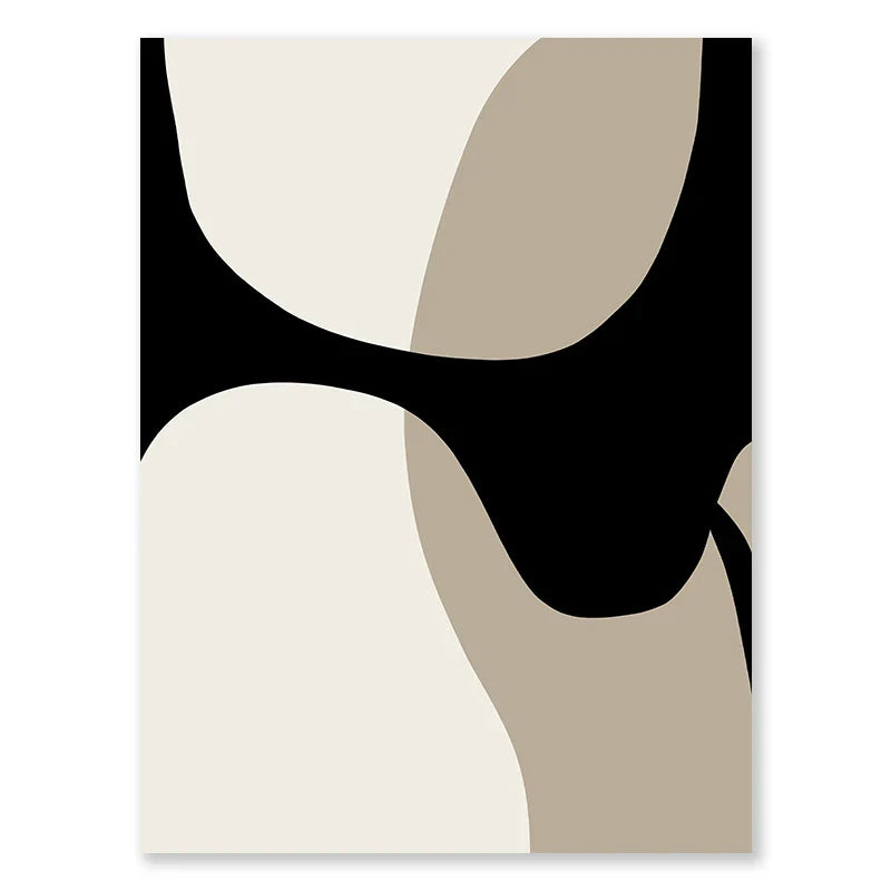 Moderne Schwarze Beige Figure Abstract Wandkunst Fine Art Leinwanddrucke Bilder Für Wohnzimmer Schlafzimmer Kunst Für Zeitgenössische Innenräume | Karnz