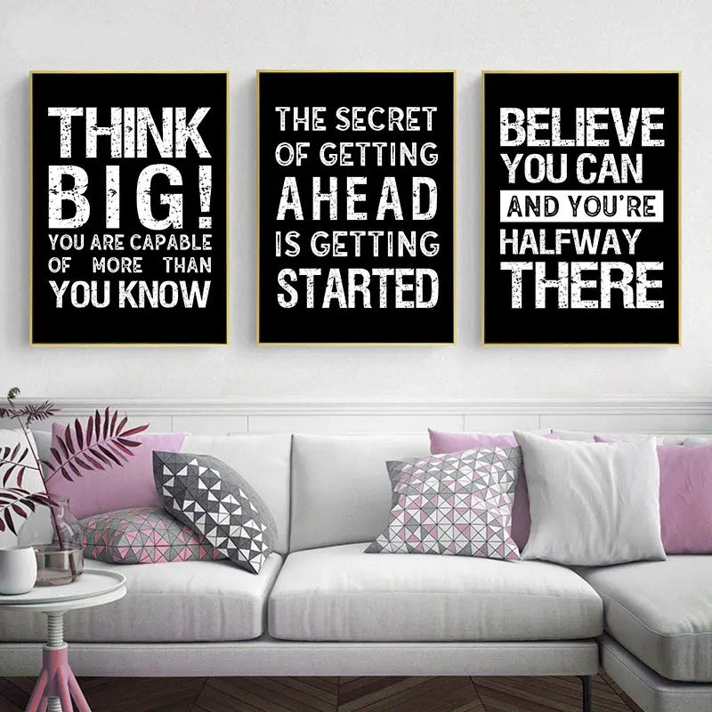 Moderne Motivationszitate Poster Schwarz Weiß Wandkunst Fine Art Leinwanddrucke Bilder Für Wohnzimmer Büro Schlafzimmer Inspirierende Kunst Deko