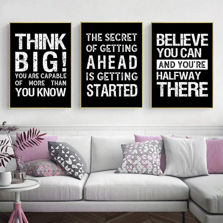 Moderne Motivationszitate Poster Schwarz Weiß Wandkunst Fine Art Leinwanddrucke Bilder Für Wohnzimmer Büro Schlafzimmer Inspirierende Kunst Deko