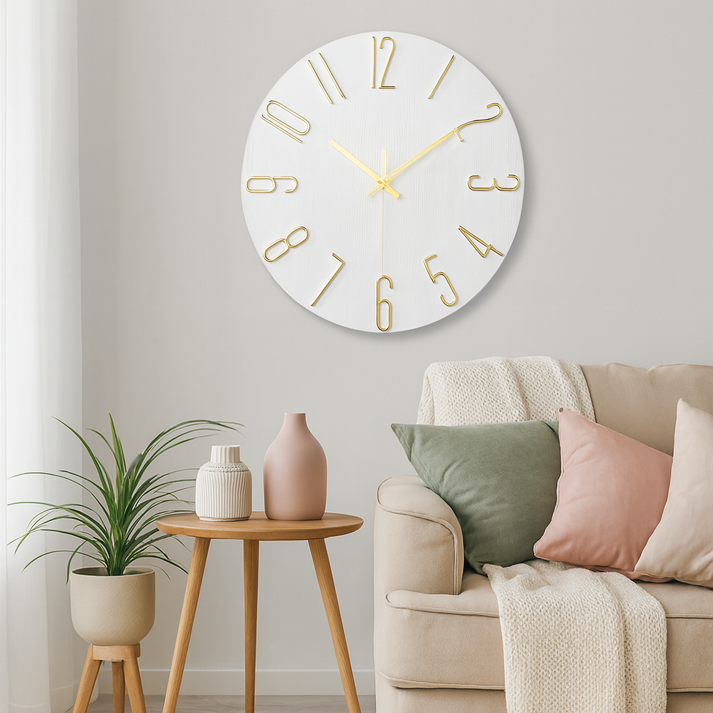 Moderne Quarz-Wanduhr mit Geräuschlosigkeit