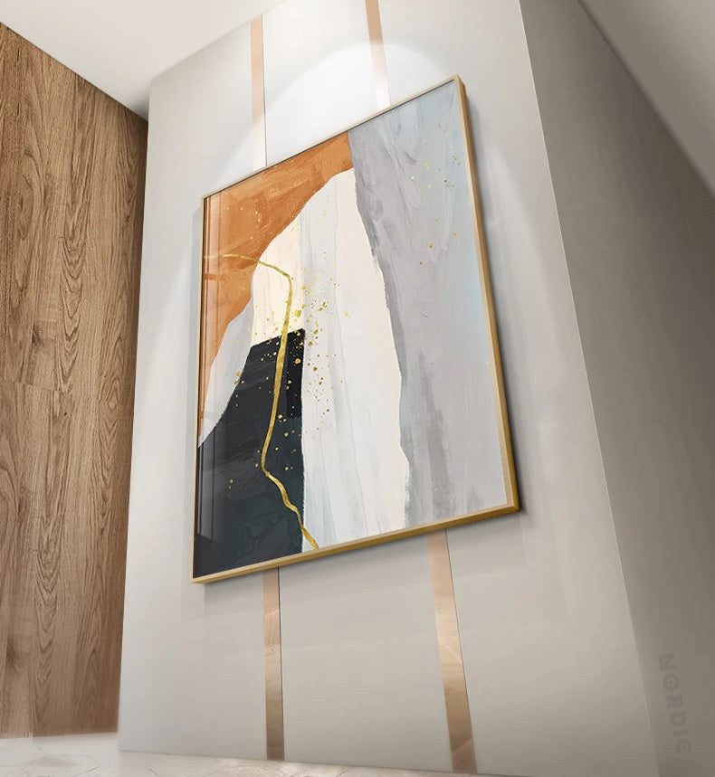 Modern Nordic Geomorphische Abstrakte Wandkunst Fein Kunstleinwand Drucke Neutrale Töne Bilder Für Wohnraum Kunst Für Zeitgenössische Innenräume