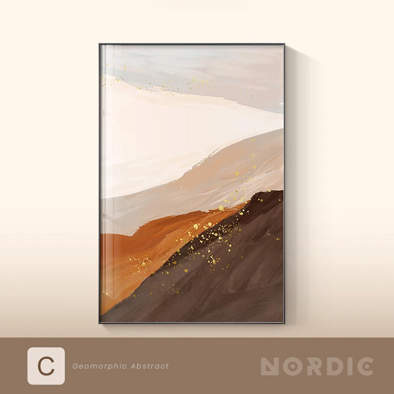 Modern Nordic Geomorphische Abstrakte Wandkunst Fein Kunstleinwand Drucke Neutrale Töne Bilder Für Wohnraum Kunst Für Zeitgenössische Innenräume
