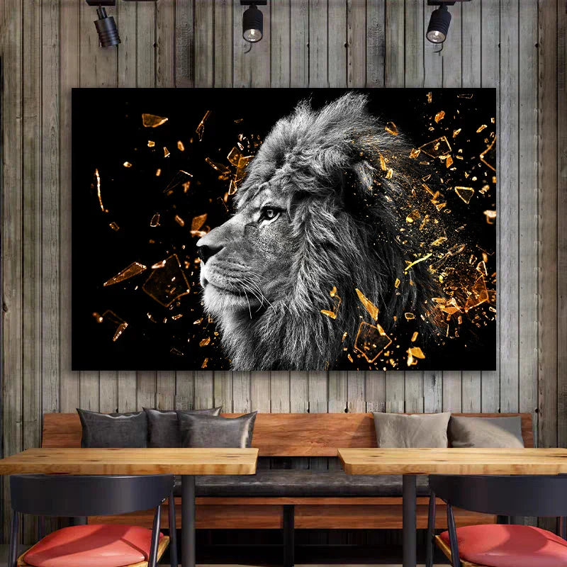 Moderne wilde Tierplakate Wandkunst Fein Kunstleinwanddrucke Löwe Elefant Leopard Zebra Bilder für Wohnzimmer Bürodekoration
