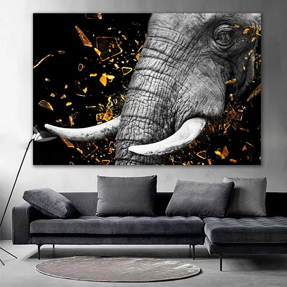 Moderne wilde Tierplakate Wandkunst Fein Kunstleinwanddrucke Löwe Elefant Leopard Zebra Bilder für Wohnzimmer Bürodekoration