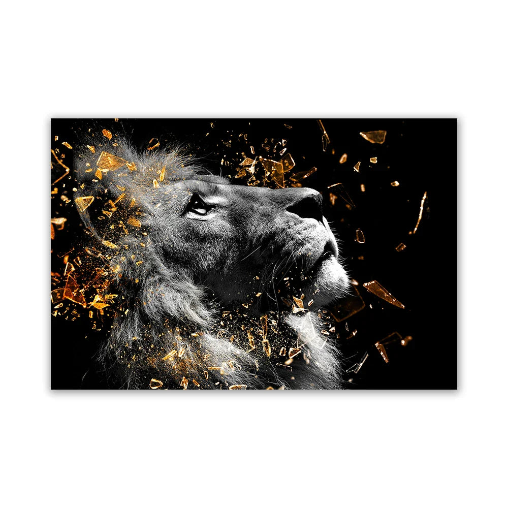 Moderne wilde Tierplakate Wandkunst Fein Kunstleinwanddrucke Löwe Elefant Leopard Zebra Bilder für Wohnzimmer Bürodekoration