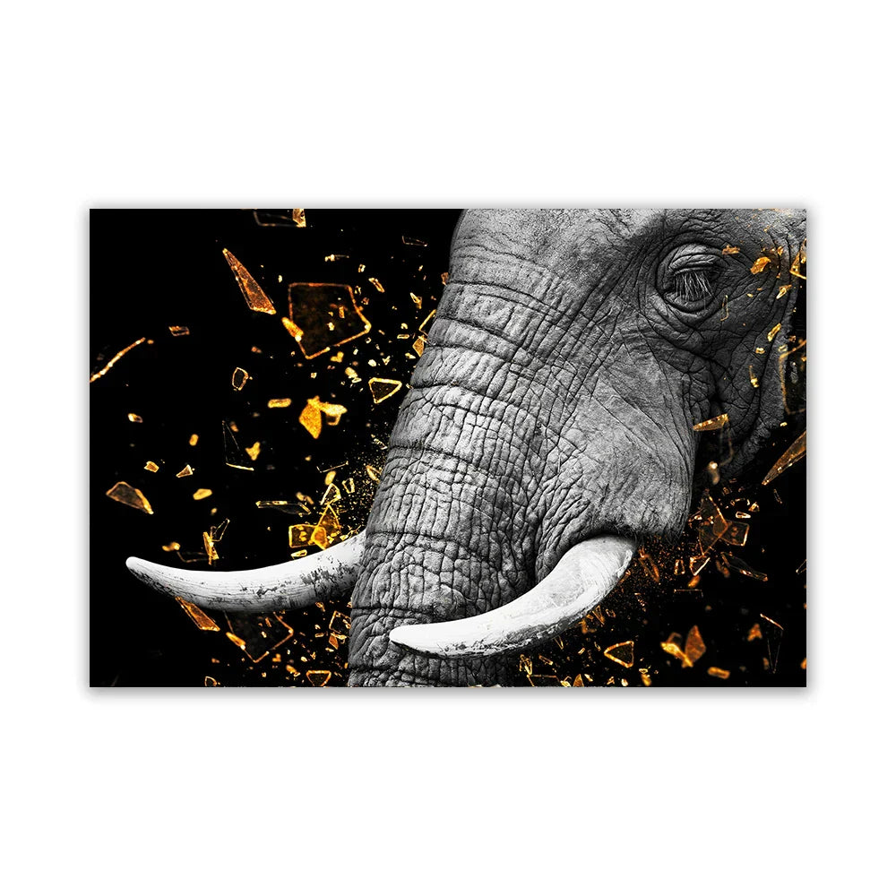 Moderne wilde Tierplakate Wandkunst Fein Kunstleinwanddrucke Löwe Elefant Leopard Zebra Bilder für Wohnzimmer Bürodekoration