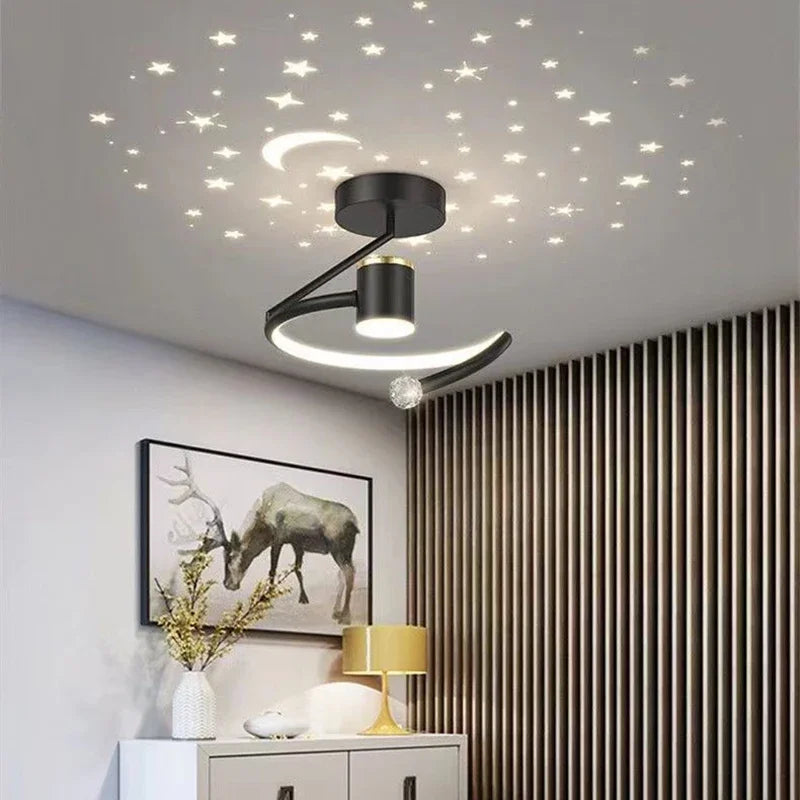 LED Deckenleuchte mit Sternenhimmel – Modernes Kronleuchter Design für Kinderzimmer und Wohnzimmer | Karnz