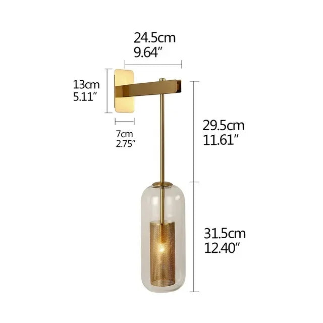 Moderne LED Wandleuchte mit Glasabdeckung für Schlafzimmer und Wohnzimmer | Karnz
