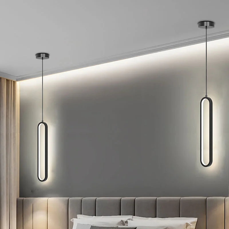 Moderne minimalistische LED Pendelleuchte – Schlanke Design Lampe für Schlafzimmer und Wohnzimmer | Karnz