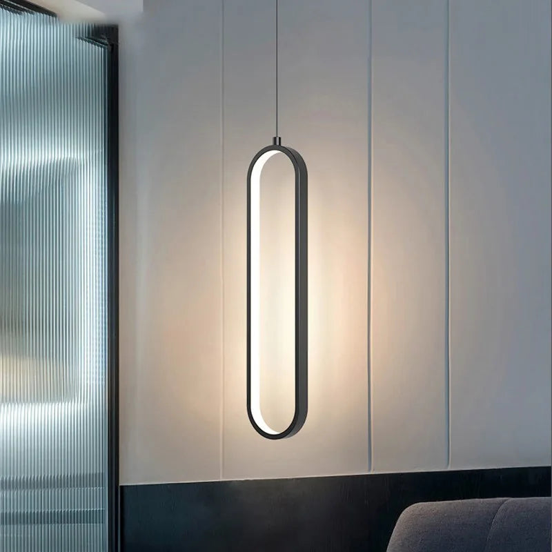 Moderne minimalistische LED Pendelleuchte – Schlanke Design Lampe für Schlafzimmer und Wohnzimmer | Karnz