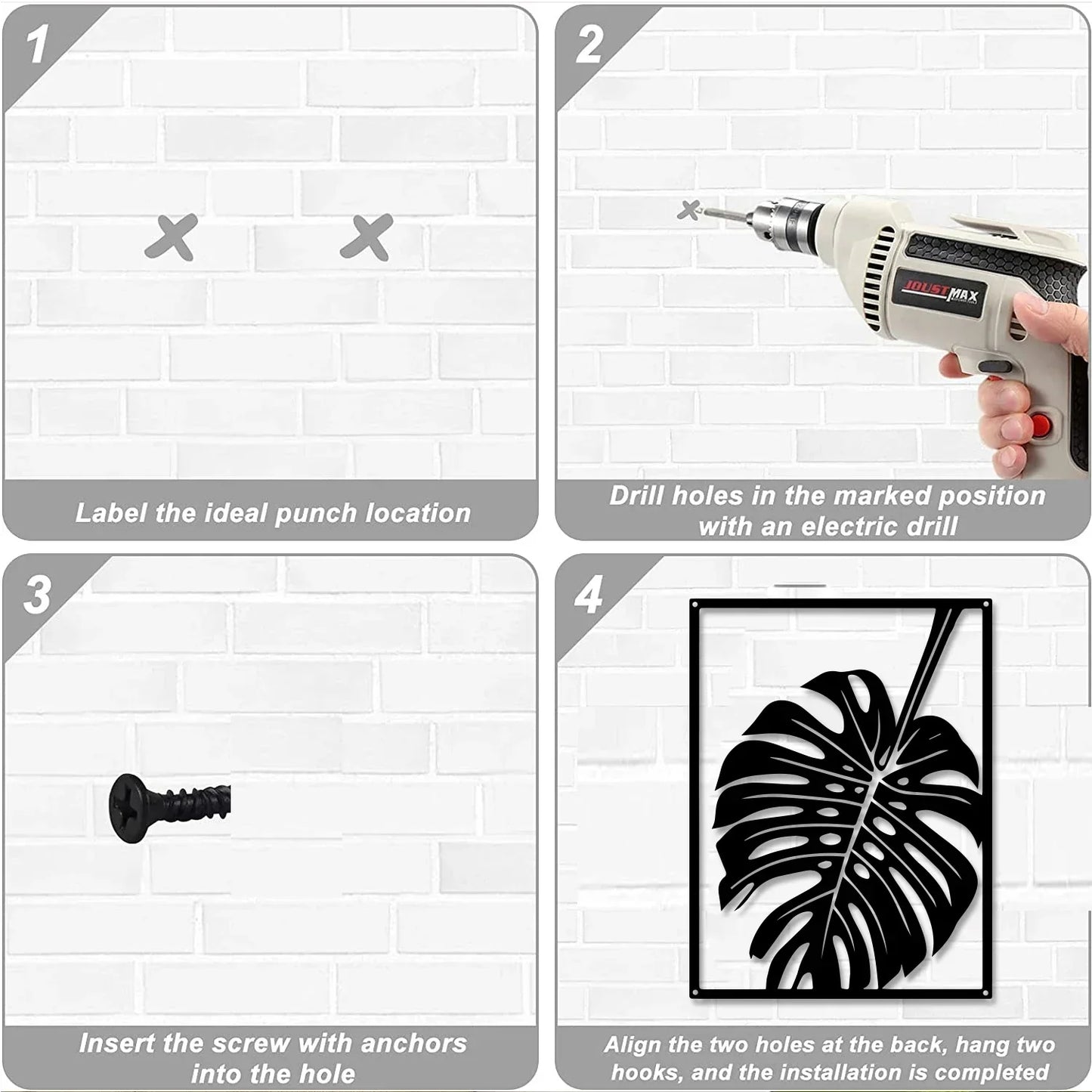 Monstera Blatt Silhouette Schwarze Metall Wandkunst 3D Skulptur Eisenhandwerk Wanddekoration Für Wohnzimmer Esszimmer Kreative Wohnkultur