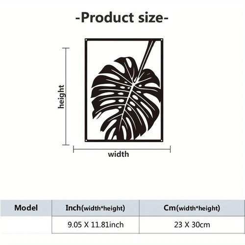 Monstera Blatt Silhouette Schwarze Metall Wandkunst 3D Skulptur Eisenhandwerk Wanddekoration Für Wohnzimmer Esszimmer Kreative Wohnkultur