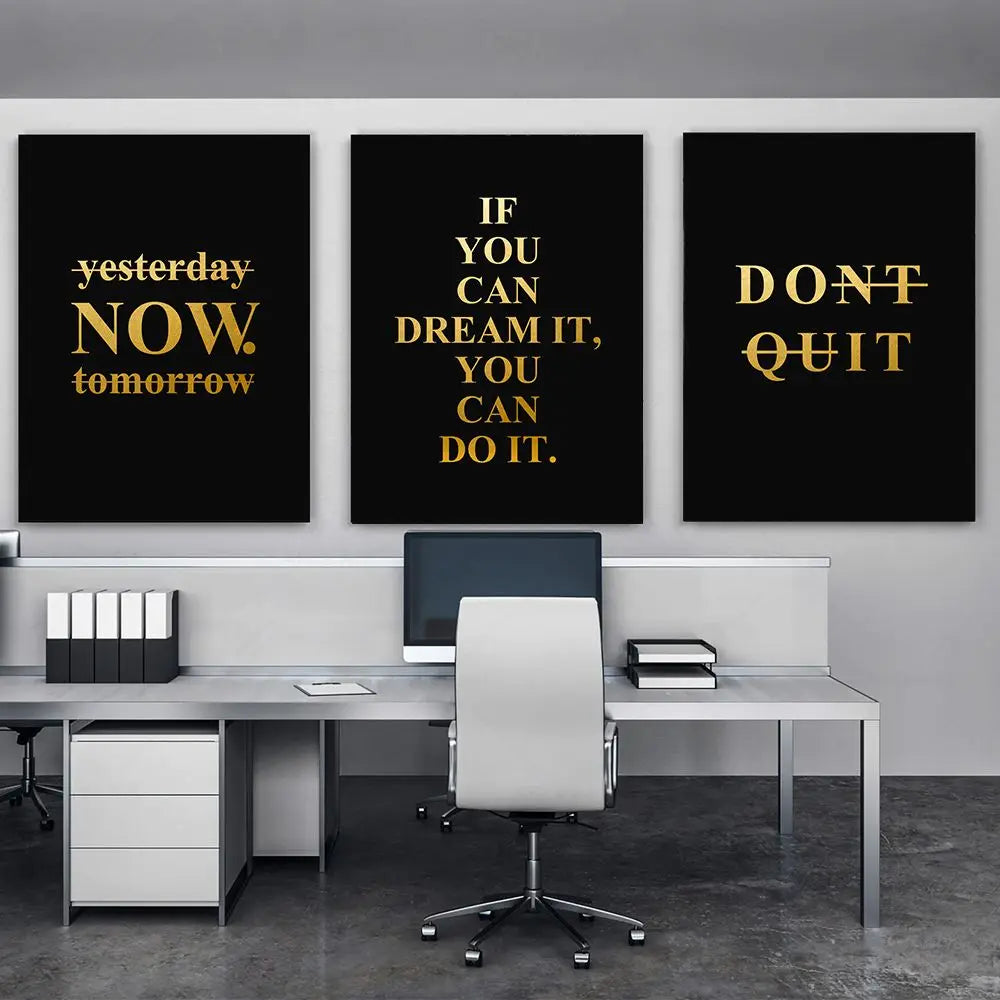 Motivationsworte Wandkunst Fein Kunst Leinwanddrucke Schwarz & Weiß Inspirierende Zitate Poster Für Wohnzimmer Schlafzimmer Arbeitszimmer Kunst Dekor | Karnz