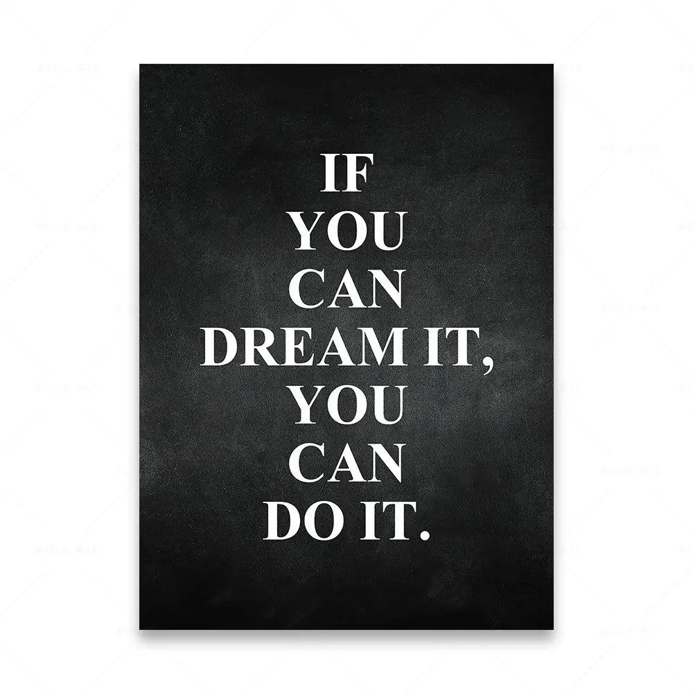 Motivationsworte Wandkunst Fein Kunst Leinwanddrucke Schwarz & Weiß Inspirierende Zitate Poster Für Wohnzimmer Schlafzimmer Arbeitszimmer Kunst Dekor | Karnz