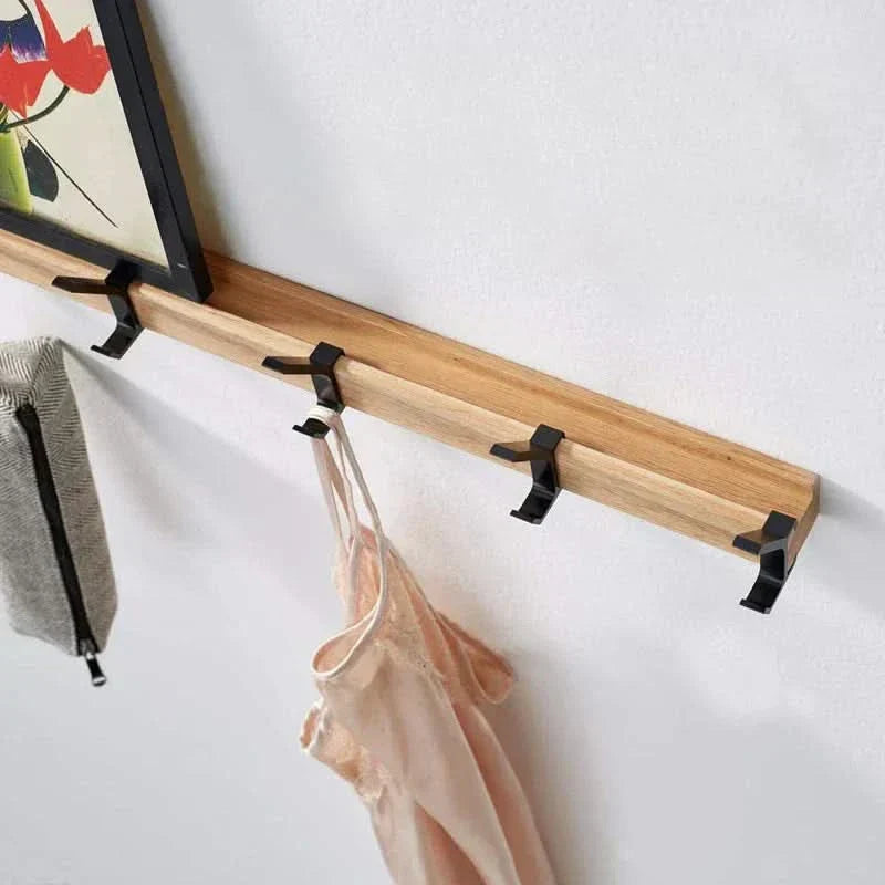 Nordische Wandgarderobe mit verstellbaren Haken – Schwarz