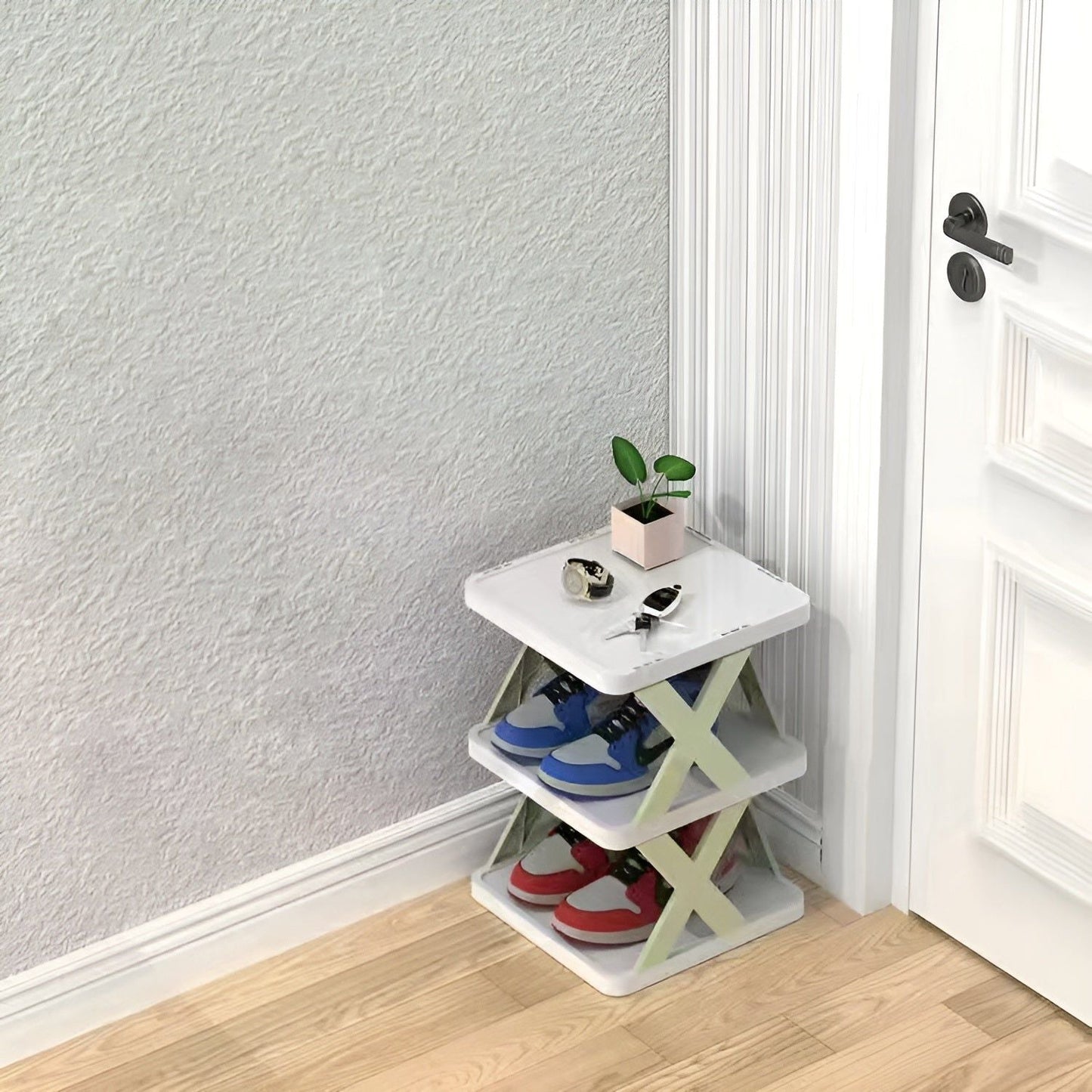 FlexiStack Schuhregal – Faltbarer Schuhorganizer für mehrere Schuhe auf kleinem Raum