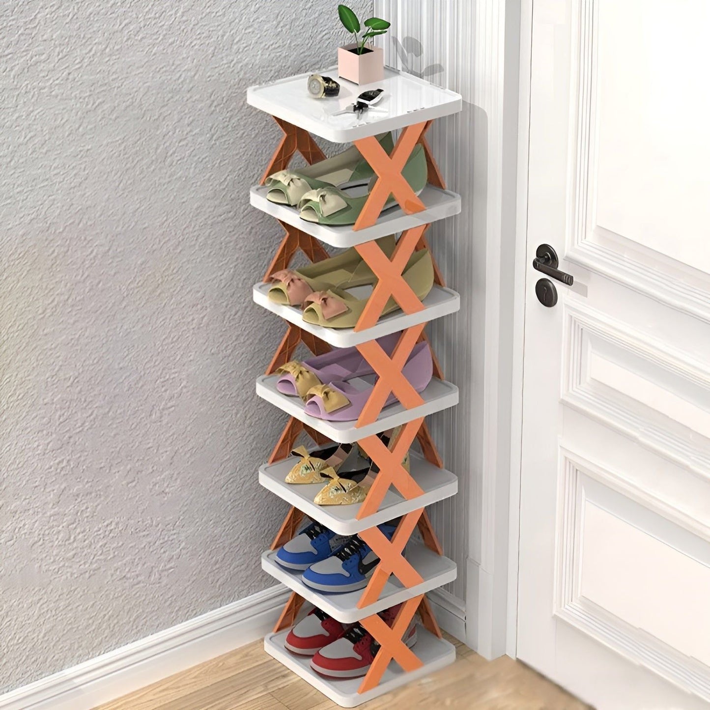 FlexiStack Schuhregal – Klappbarer Multi-Schuh-Organizer für kleine Räume | Karnz
