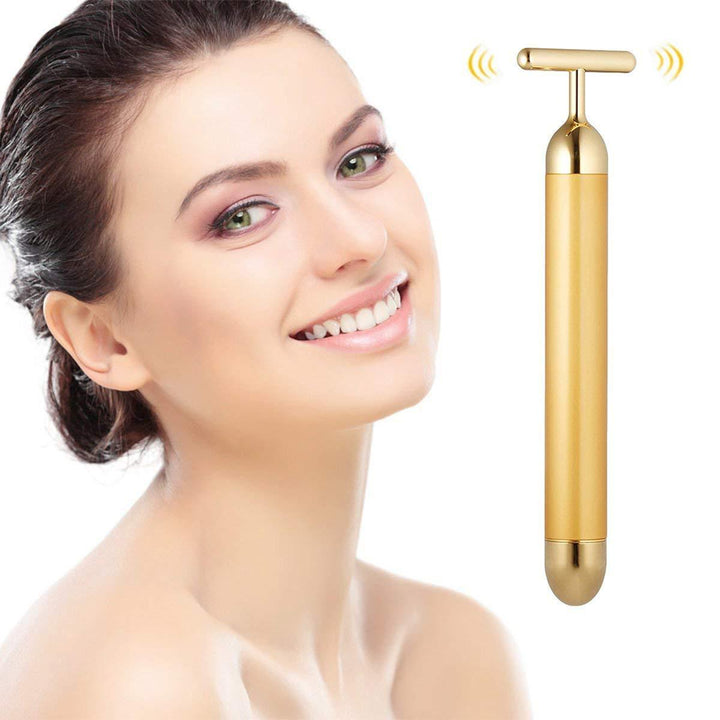 Gesicht T-Bar Gold-Massager | Karnz