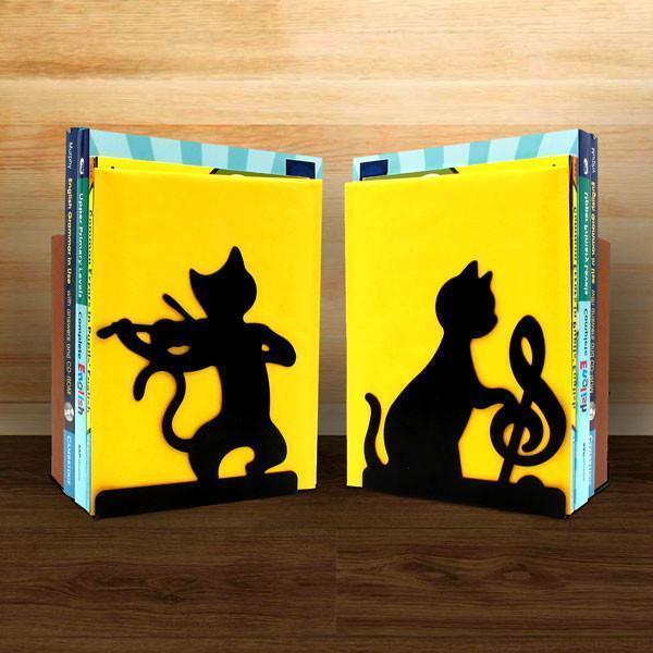 Musikalische Katze Metall Buchstützen | Karnz