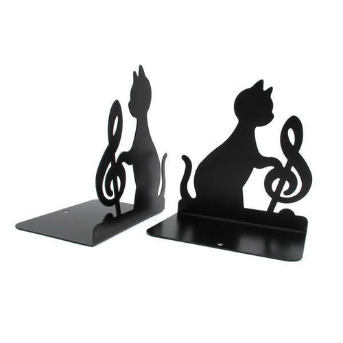 Musikalische Katze Metall Buchstützen | Karnz