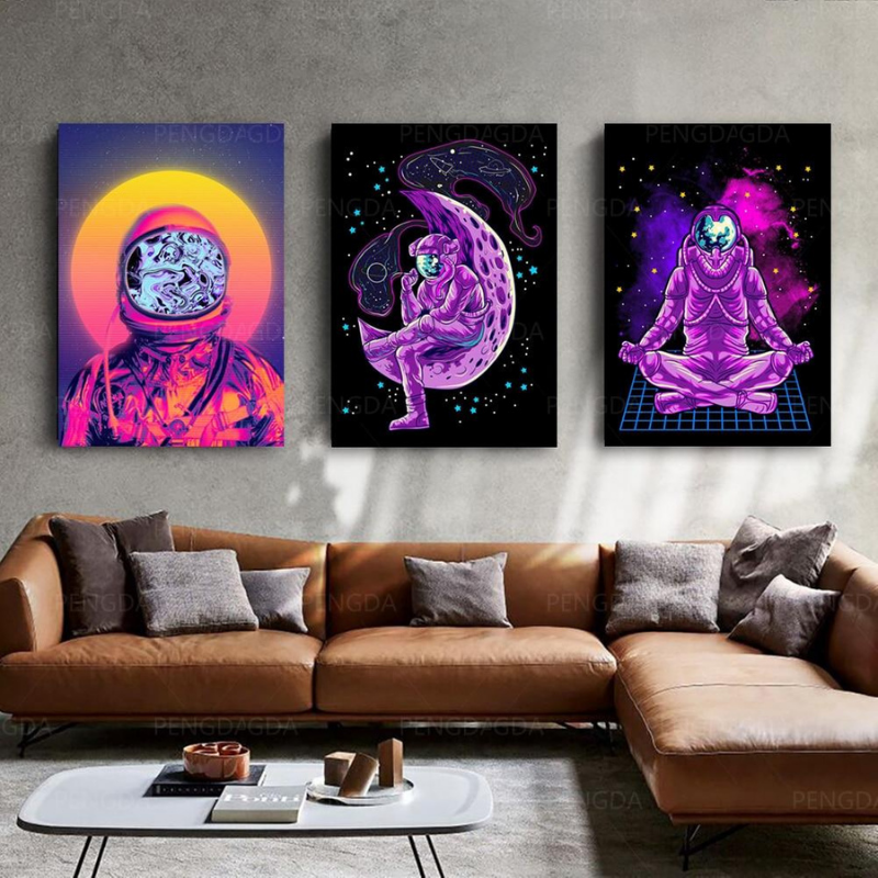 Vaporwave-Astronaut – Leinwandbilder