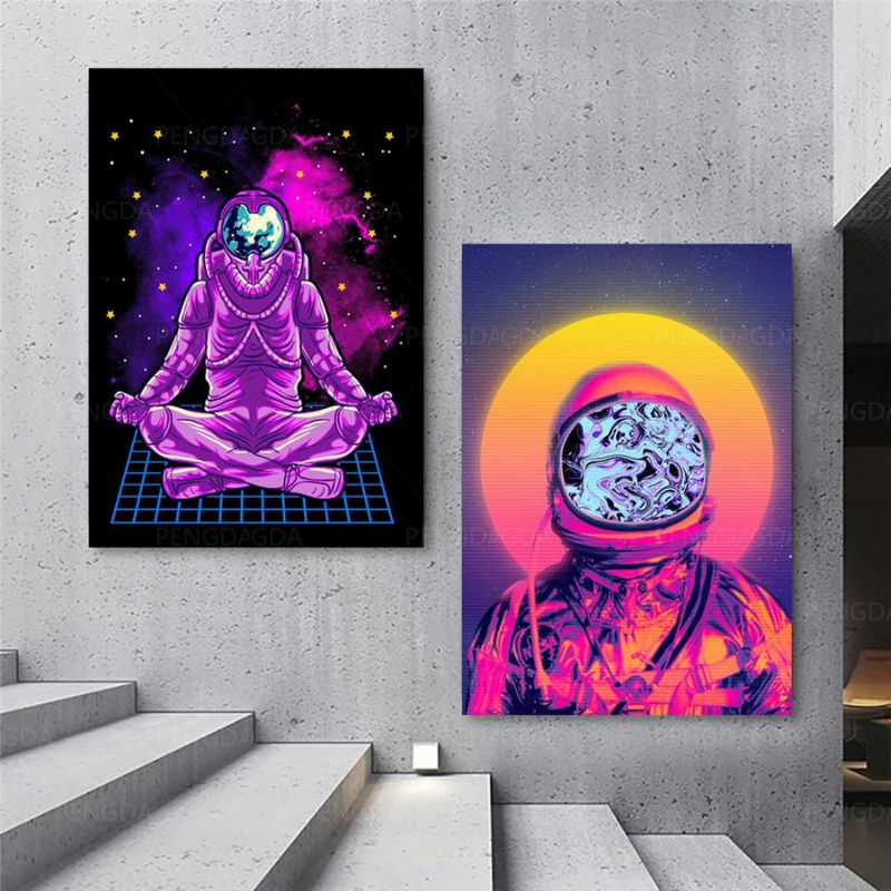 Vaporwave-Astronaut – Leinwandbilder