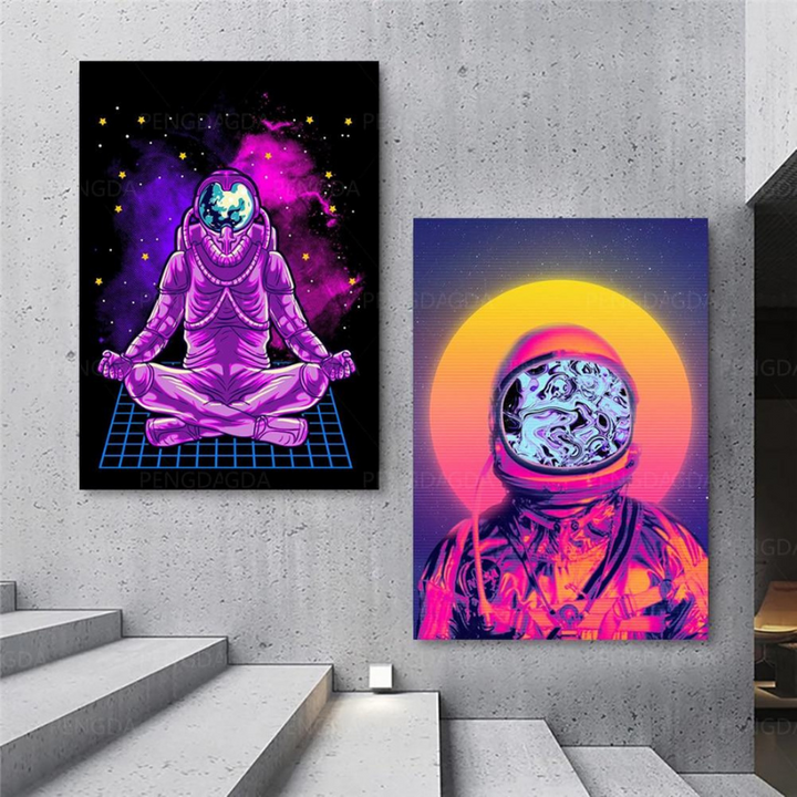 Vaporwave-Astronaut – Leinwandbilder