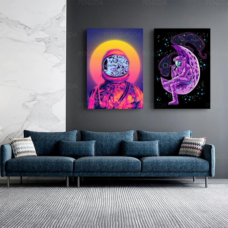 Vaporwave-Astronaut – Leinwandbilder