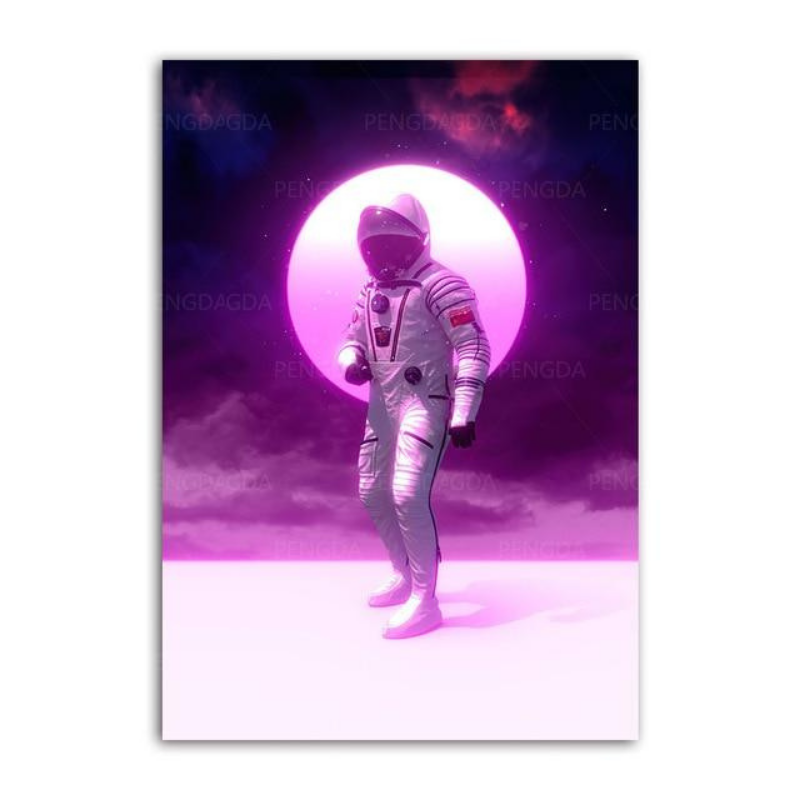 Astronout Synthwave - Leinwand Wandkunst Gemälde
