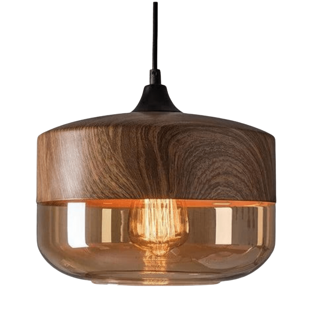 Minimalistische Deckenleuchte aus Holz für moderne Interieurs