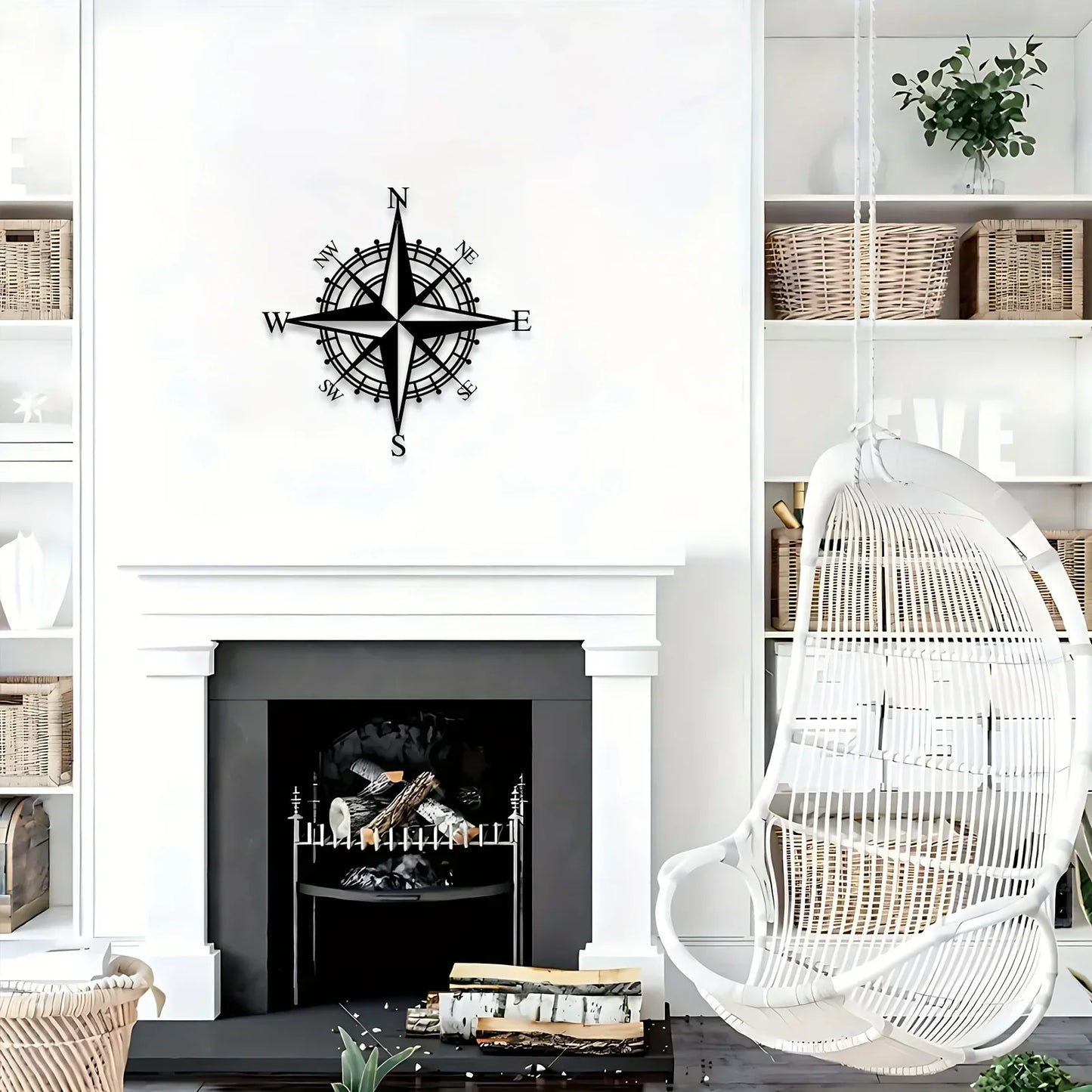 Nautical Compass Rose Eisen Kunst Wandkunst 3D Metall Skulptur Wanddekoration Für Wohnzimmer Esszimmer Kreative Zeitgenössische Nordic Home Office Dekor