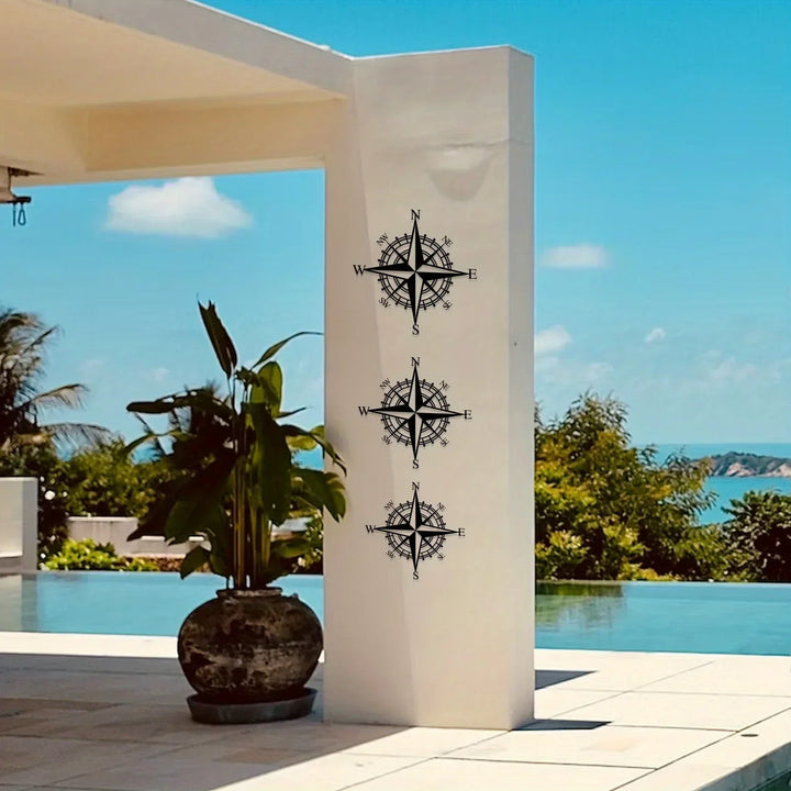 Nautical Compass Rose Eisen Kunst Wandkunst 3D Metall Skulptur Wanddekoration Für Wohnzimmer Esszimmer Kreative Zeitgenössische Nordic Home Office Dekor