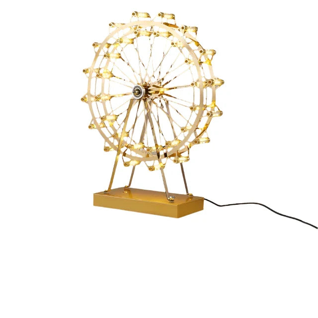 LED Riesenrad Tischlampe, Dekorative Beleuchtung mit Musikfunktion, Retro Schreibtischleuchte für Zuhause | Karnz